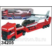 Набор машинок “scania transport“ пожарная с вертолетом 1:48 (823412) фотография
