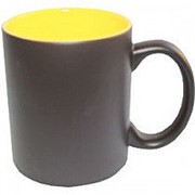 Кружка,меняющая цвет,двухцветная черная,желтая внутри фото