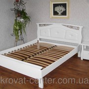 Белая кровать с мягким изголовьем Миледи (190\200*160\180) массив - сосна, ольха, дуб.