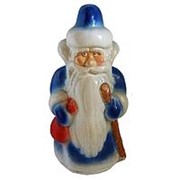 Сувенир Дед Мороз в синем костюме с посохом и мешком 21см фото
