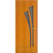 Дверное полотно Веер Миланский орех,остекленная с рисунком фото