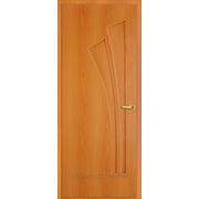 Дверное полотно Веер Миланский орех,глухая с рисунком фото