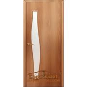 Ламинированная дверь С-10о Миланский орех (остекленное) фото