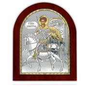 Дмитрий Икона серебряная с позолотой Silver Axion 110 х 130 мм на деревянной основе фото