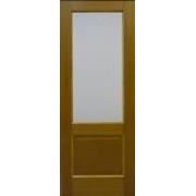 Шпонированная дверь Карелия-Классик-Премиум 41-2, стекло сатинат алмазная гравировка фото