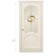 Межкомнатные двери Дариано модель Барселона остекленная, витраж “Орион“, цвет ясень белый фото