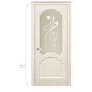 Межкомнатные двери Дариано модель Барселона остекленная, стекло “Орех“, цвет ясень белый фото