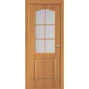 Дверь межкомнатная Классик (миланский орех), остекленная, с рисунком фото