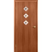 Межкомнатная ламинированная дверь Капель 3 со стеклом Парус, цвет Итальянский орех фото