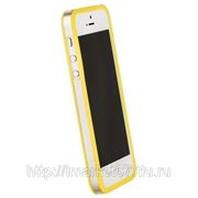 Бампер GRIFFIN для iPhone 5 желтый с прозрачной полосой фото