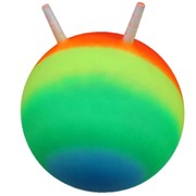 Мяч попрыгун с рожками d-55см рисунок радуга фотография