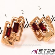 Серьги позолоченные “Изумительный бордовый“ 624070(3) фото