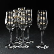 Набор бокалов для шампанского «Серпантин», 190 мл, 6 шт, золото фото