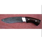 Нож “Бизон“ (цельнометаллический) дамасская сталь + чехол из натуральной кожи фото