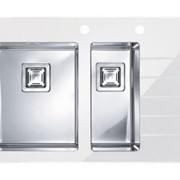 Кухонная мойка Alveus Crystalix 20L (860x540x200) SAT левая, стекло белое (1070315)