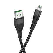 Кабель Hoco U53, USB - microUSB, 4 А, 1.2 м, черный фото