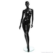 Манекен женский, черный глянцевый, абстрактный, для одежды в полный рост на круглой подставке, стоячий прямо. MD-TANGO 03F-02G фото
