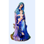 Фигурка Богородица с младенцем Иисуса Разрисованная фото