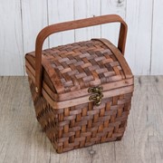 Сундук «Плетёнка», с замком, 16×16×25 см, шпон фото