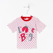 Футболка для девочки, цвет белый/красный, рост 74 см фото