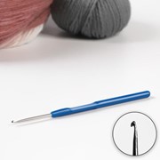 Крючок для вязания, с пластиковой ручкой, d 2 мм, 13,5 см, цвет синий (комплект из 10 шт.)