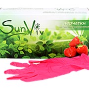 Перчатки Sun Viv нитрил. розовые р. S 50 пар фото