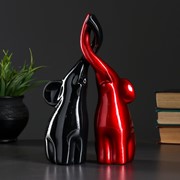 Фигура “Пара слонов“ 16х8х25см чёрный/бордовый глянец фото