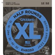 Струны для электрогитары D'Addario EHR350 Half Round, Jazz Light, 12-52 фото