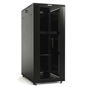 Шкаф напольный TTB-4261-DD-RAL9004 19дюйм 42U 2055х600х1000 перед. и задняя перфор. двери (75проц.) ручка с замком крыша фото