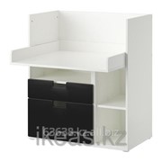 Столик для игр с 2 ящиками, белый, черный СТУВА фотография