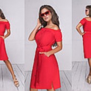 Женское платье с вырезом Анжелика (4 цвета) - Красный ТК/-16025 фотография