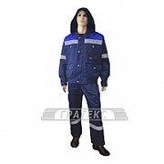 Костюм Титан куртка короткая, полукомбинезон с СОП, синий с васильковым фото