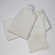 Комплект шапка/шарф КД002-02 белый натуральный