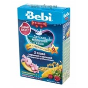 Каша Bebi Premium мол 3 злака с малиной и мелиссой 200г фото