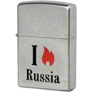 Зажигалка Zippo Flame Russia с покрытием Satin Chrome™, латунь/сталь, серебристая, матовая фото