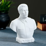 Бюст Сталин большой 15х12см, белый / мраморная крошка фото