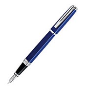 Waterman Перьевая ручка Waterman Exception Slim Blue Lacquer ST, толщина линии F, перо: золото 18К, родий Цвет корпуса Сине-серебристый фотография