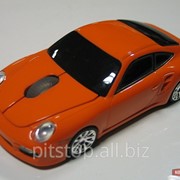 Мышка компьютерная беспроводная Porsche оранжевая mouse-porsche-org фотография