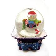 Шар стеклянный снежный рождественский 6см К65249 фото