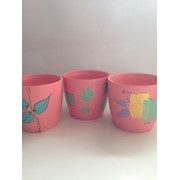 Цветочный горшок Осень Художественная дорисовка на красном L 1 л фото