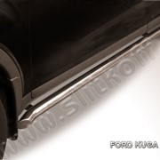 Пороги d57 с гибами из нержавеющей стали Ford Kuga (2008) FKG009