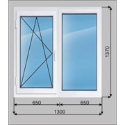 Окно металлопластиковое TM Vitral. 1300х1370 с 1-й пов-отк. створкой