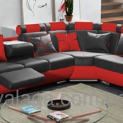 Угловой диван черно красный