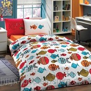Комплект детского постельного белья сатин Hobby Fish orange