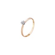 Золотое кольцо с бриллиантом — К 1023 фотография