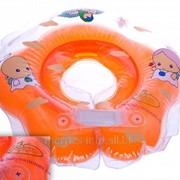 Круг на шею Baby Swimmer для купания детей от 0 до 24 месяцев оранжевый полуцвет+погремушка ;BS02O-B