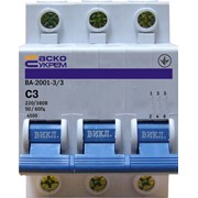 Автоматический выключатель УКРЕМ ВА-2001 3р 3А АсКо A0010010038 фото