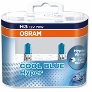 Лампа галогенная H3-12v 70w - PК22s Cool Blue Hyper 5000k DuoBox 62151CBH_DuoBox фото