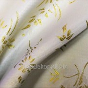 Ткань подкладочная бежево-желтого цвета с мелкими цветами