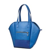 Сумка женская из натуральной кожи Shopping bag синяя
